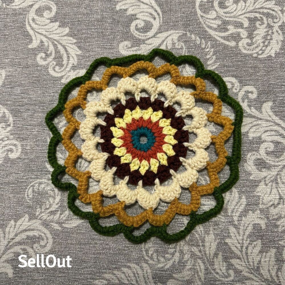 Handmade Crochet Mandala Coaster by Hand Made